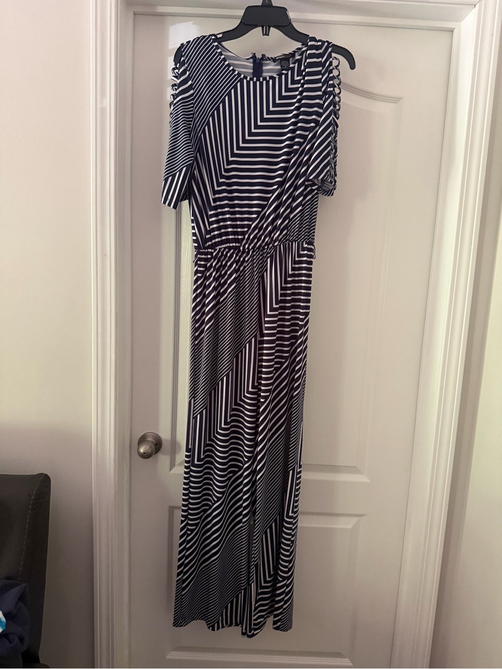 Robert Louis wide-leg jumpsuit navy and white stripped size small